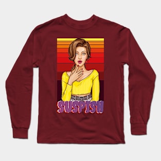 Surprised Sassy Woman-Retro Vintage Style Pop Art- Suspish Long Sleeve T-Shirt